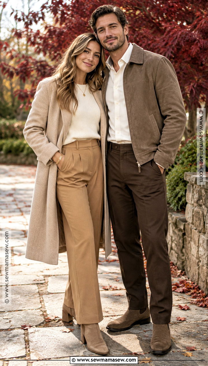 Monochrome Beige Engagement Photo Outfit - 15 engagement photos outfits october