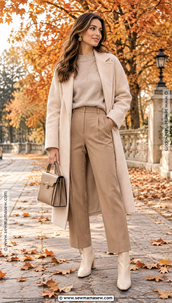 Monochrome Beige Fall Picture Outfit - 25 fall picture outfits