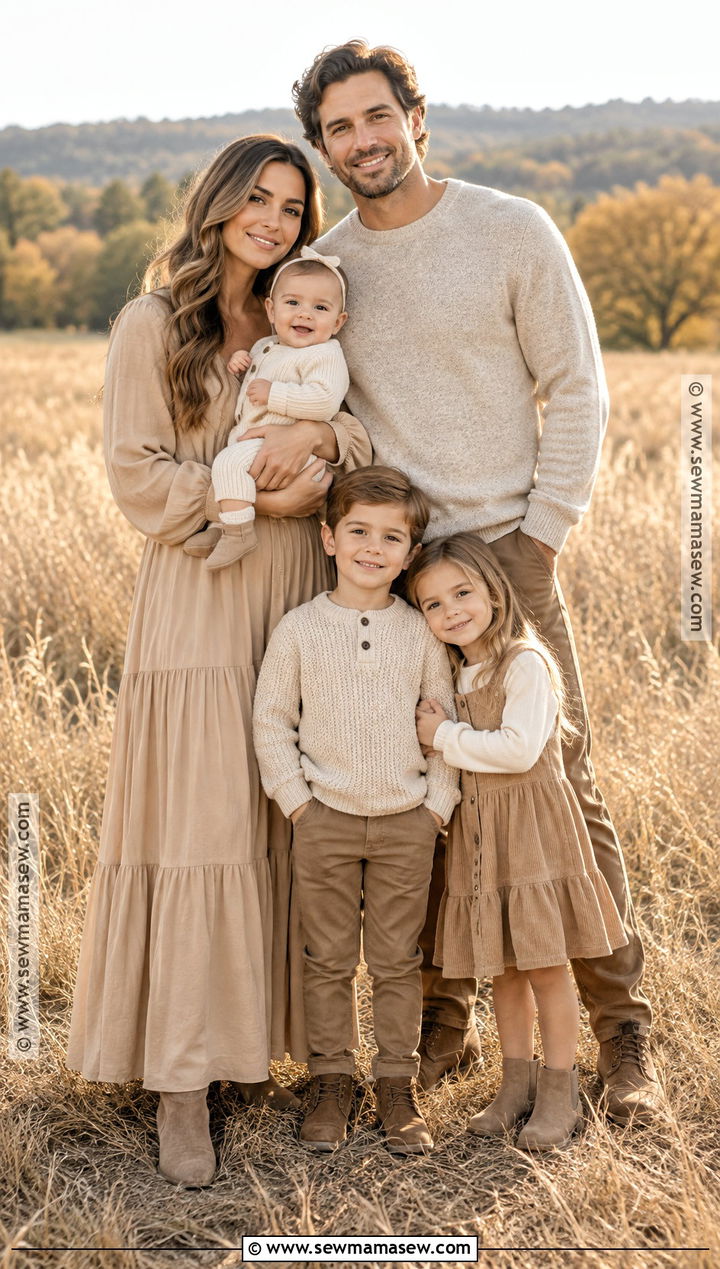 Monochrome Beige Family Fall Picture Outfit - 15 family fall pictures outfits neutral