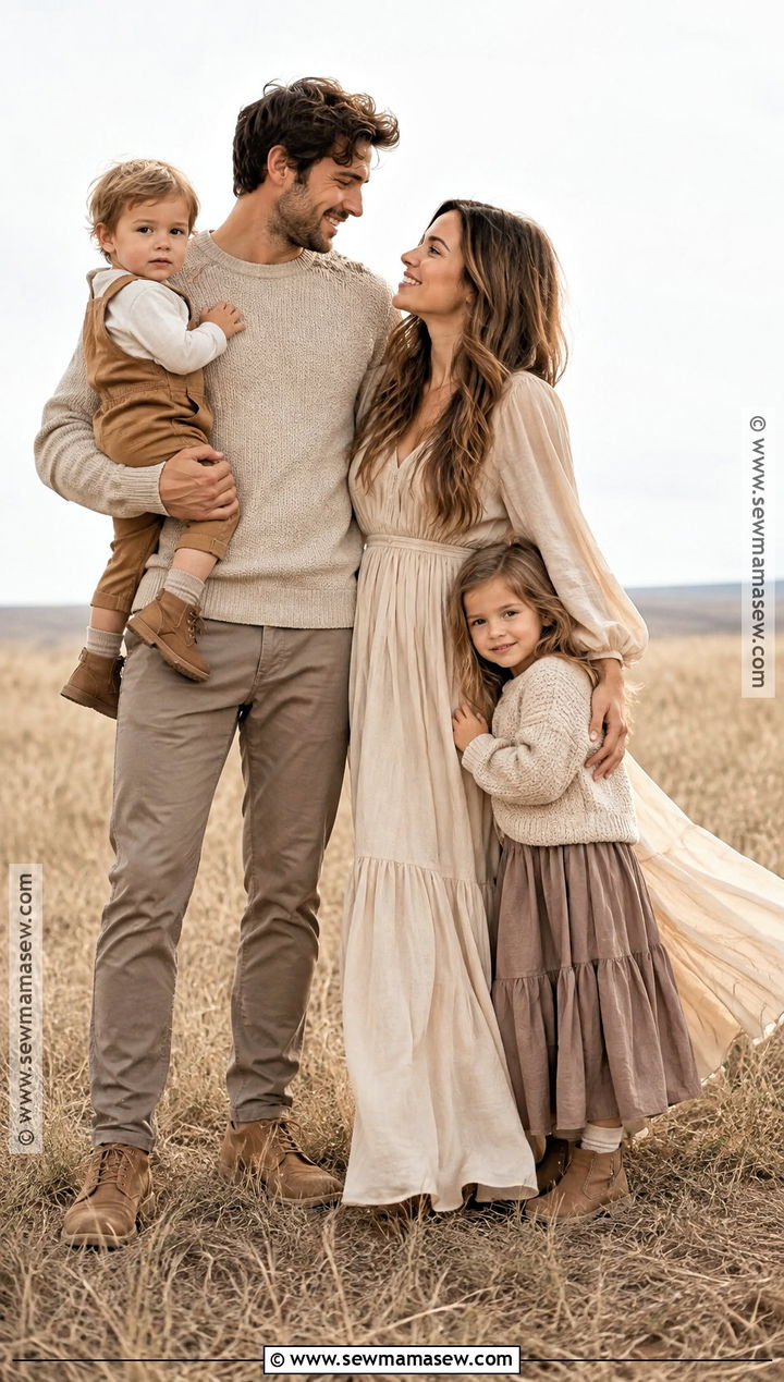 Monochrome Beige Family Outfits - 15 fall family photos neutral outfits