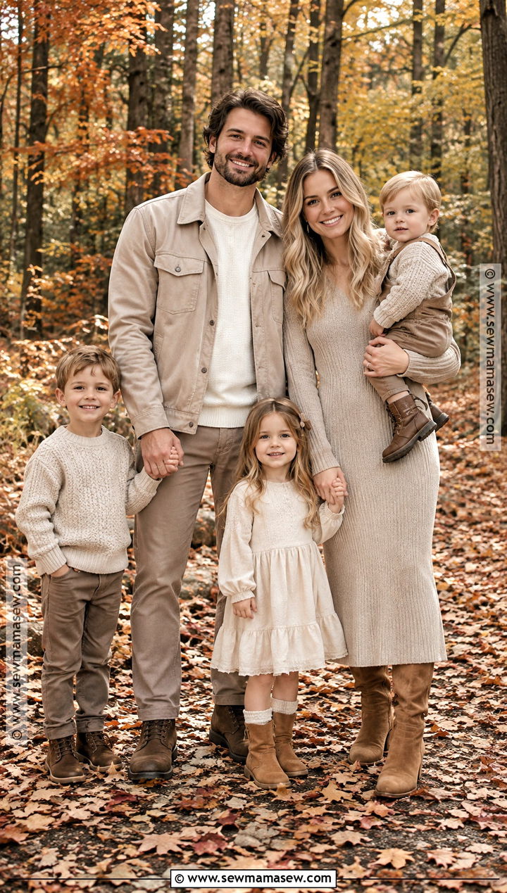 Monochrome Beige Outfits For Fall Family Pictures - 15 outfit ideas for family pictures fall