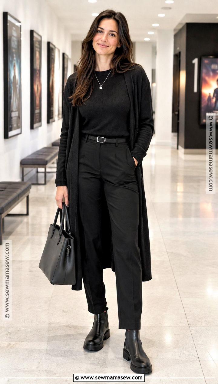 Monochrome Black Fall Movie Date Outfit - 15 casual movie date outfit fall ideas
