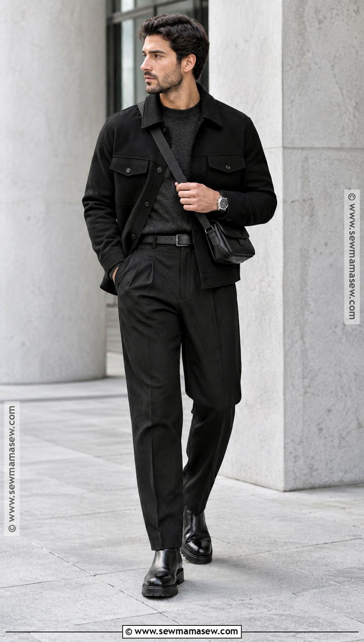 Monochrome Black Fall Outfit - 15 Mens Fall Fits Aesthetic