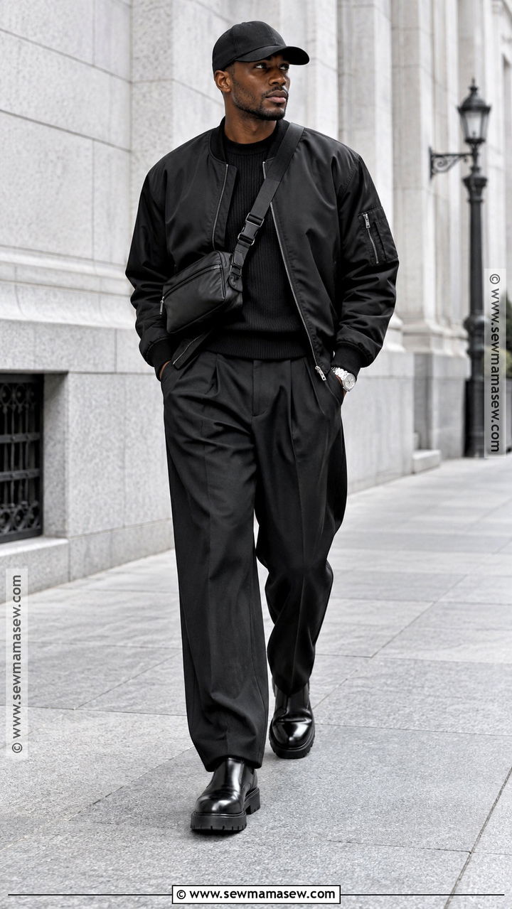 Monochrome Black Fall Outfit - 20 mens fall street style ideas