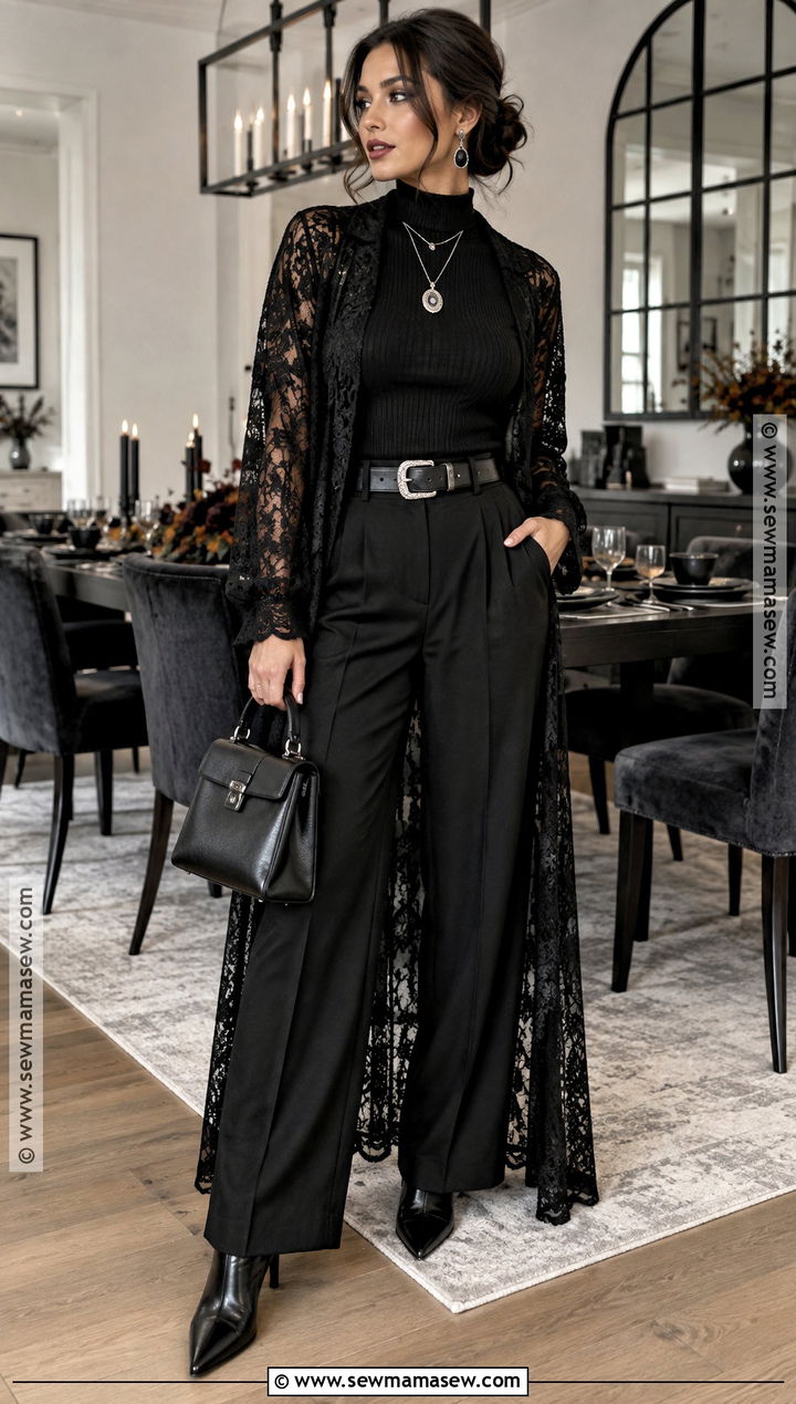 Monochrome Black Goth Thanksgiving Outfit - 15 thanksgiving outfit goth ideas