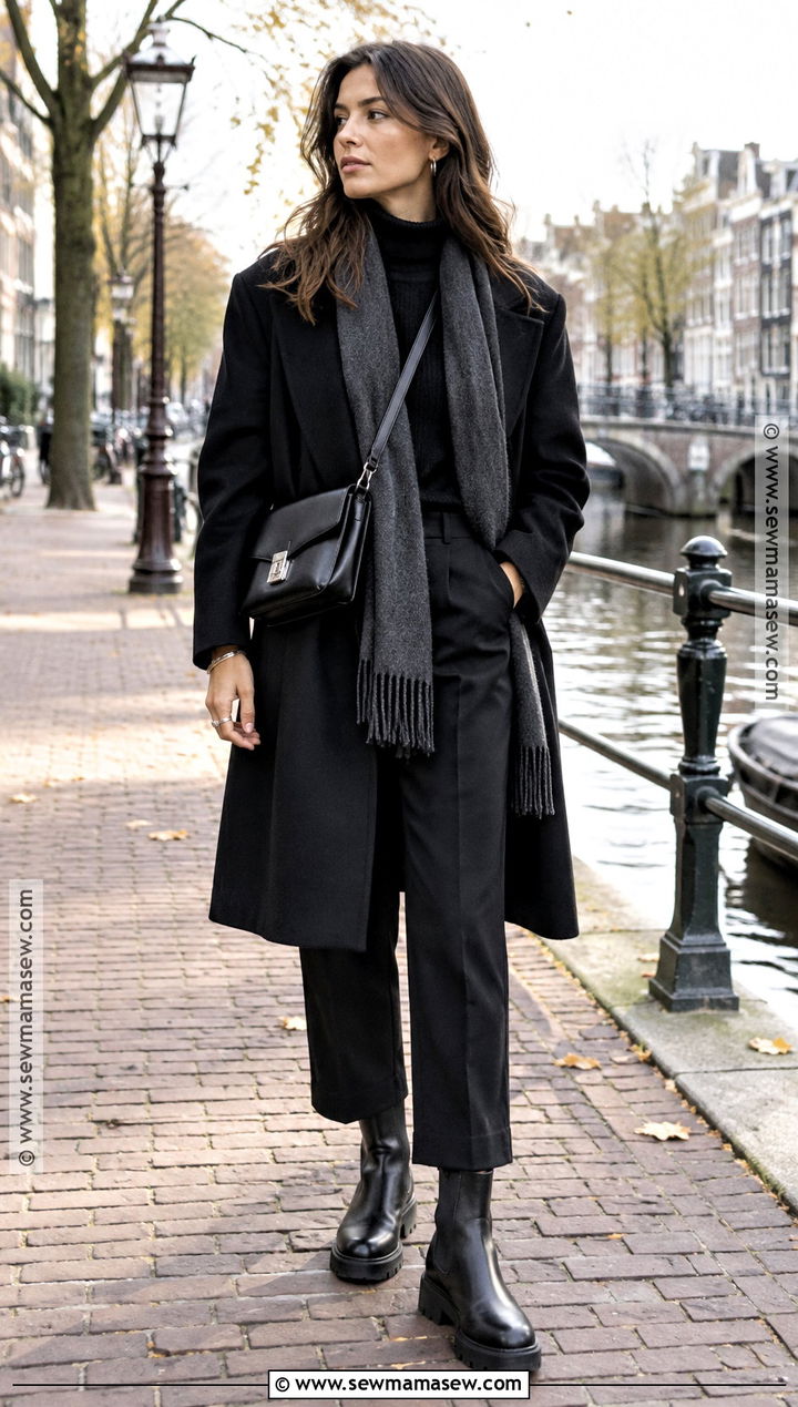 Monochrome Black Outfit With Chelsea Boots - 15 amsterdam fits autumn