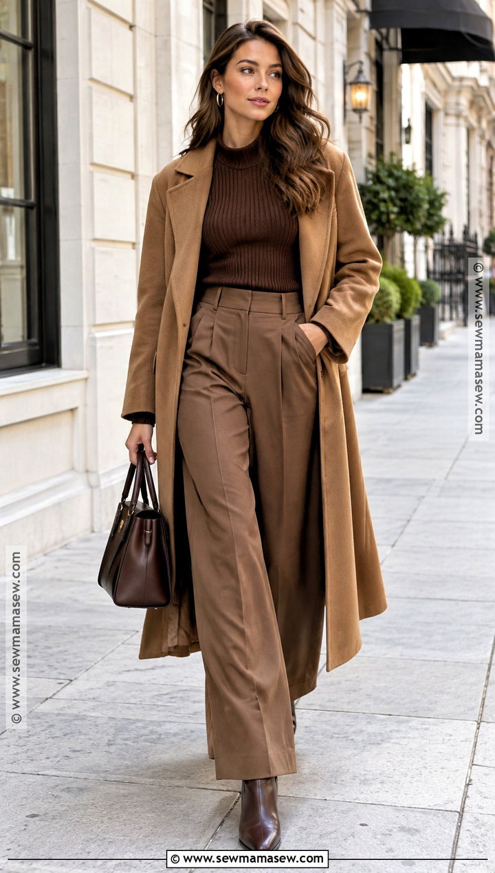 Monochrome Brown Brunch Outfit - 25 brunch outfit autumn ideas