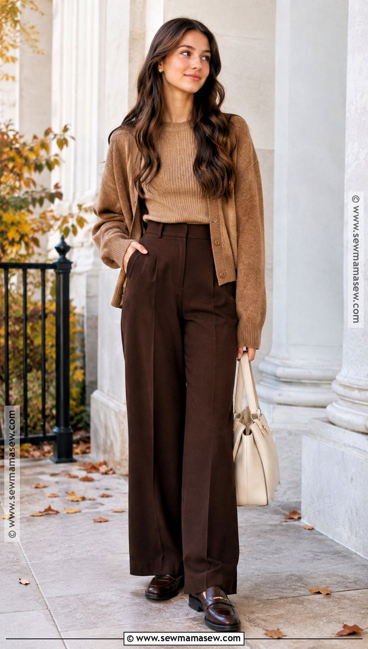 Monochrome Brown Church Outfit - 20 Cute Fall Church Outfits for Teens