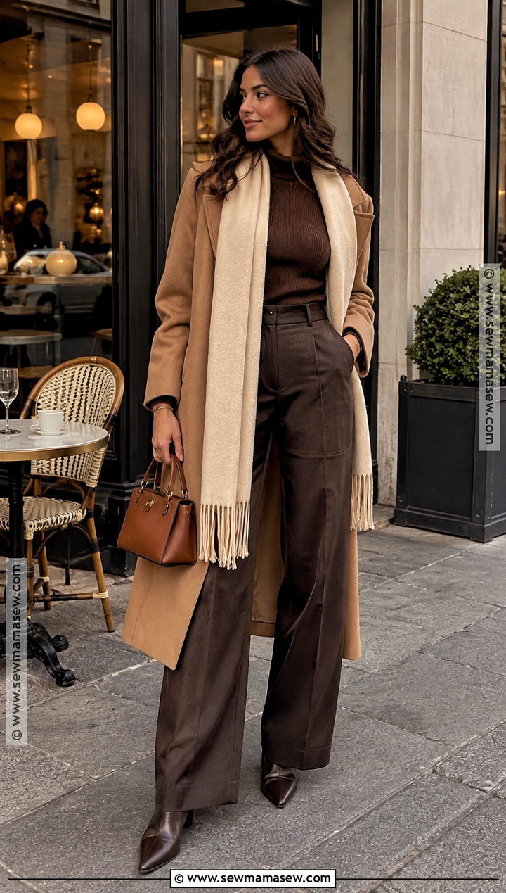 Monochrome Brown Coffee Date Outfit - 20 coffee date outfit fall ideas