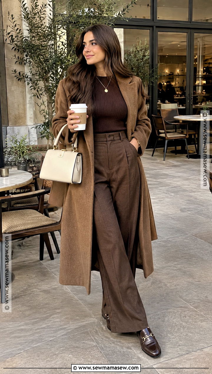 Monochrome Brown Coffee Date Outfit - 15 coffee date fall outfit ideas