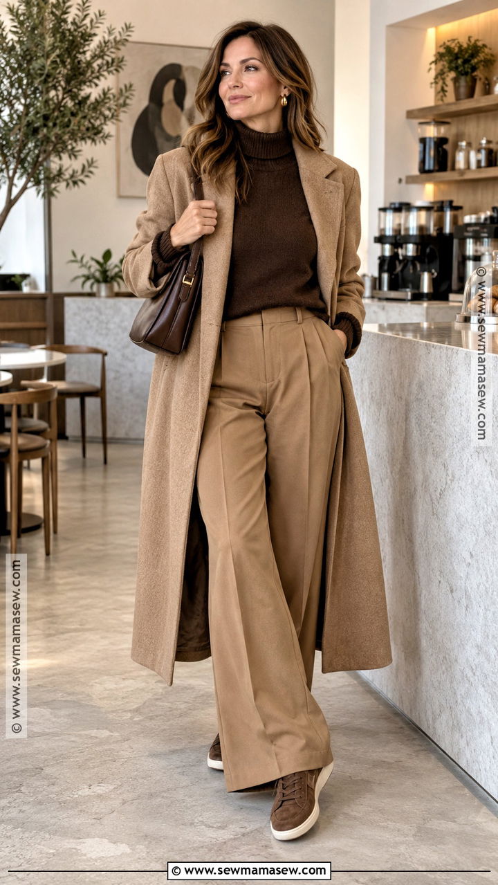 Monochrome Brown Coffee Shop Outfit - 20 Fall Coffee Shop Outfit Ideas