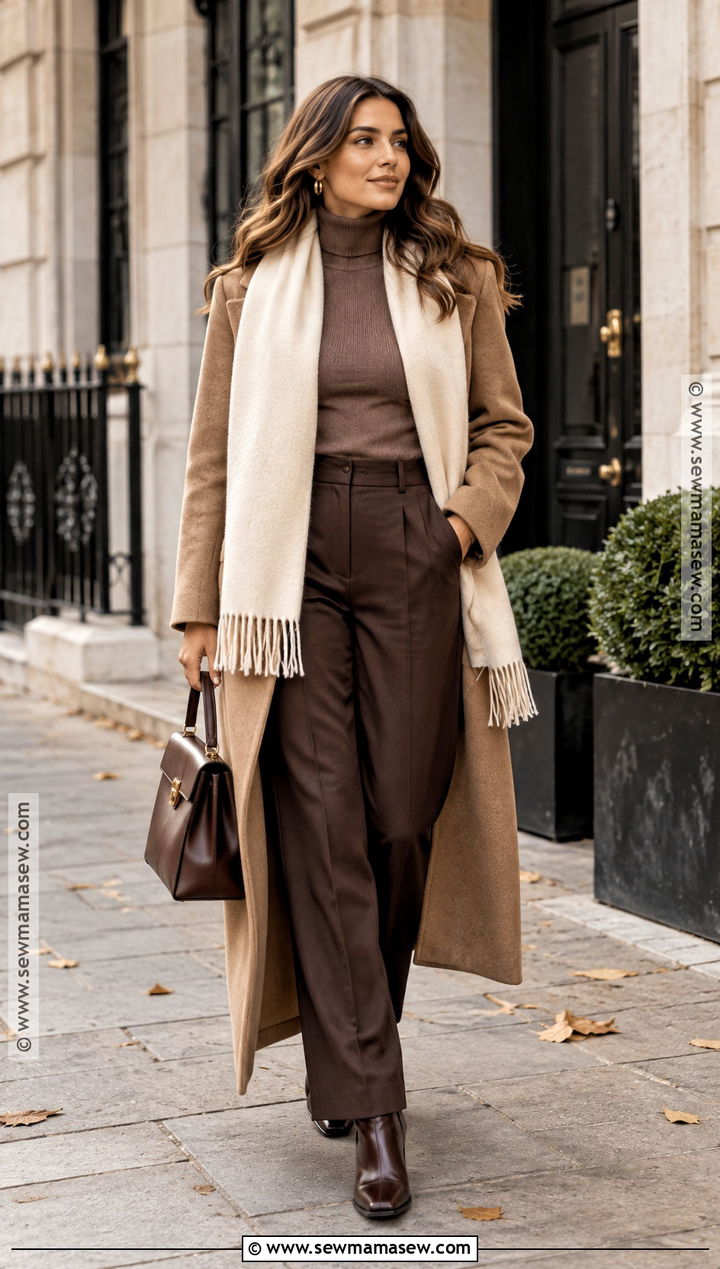 Monochrome Brown Fall Date Outfit - 20 fall date outfits for women