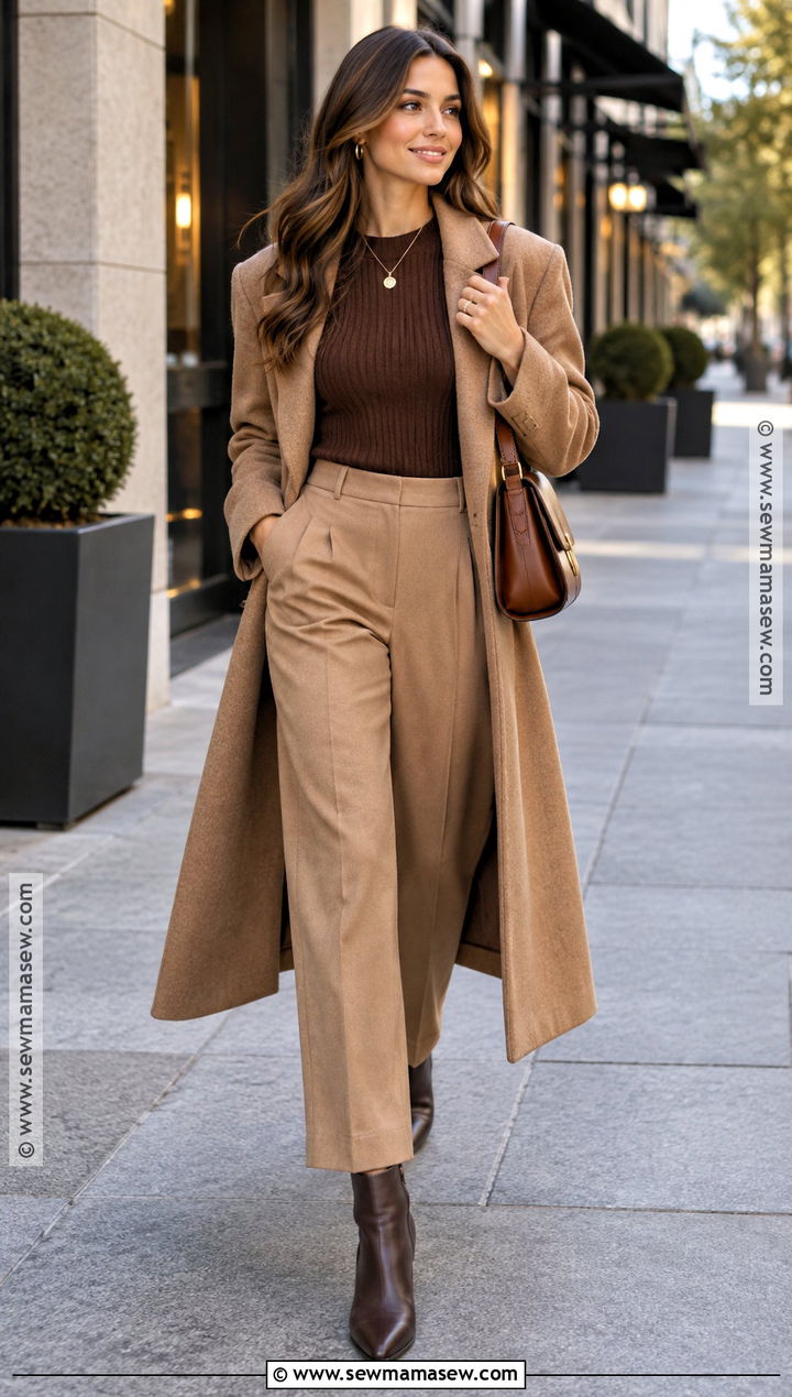 Monochrome Brown Fall Date Outfit - 20 casual date outfit fall ideas