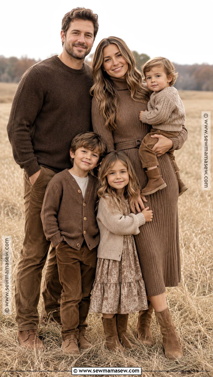 Monochrome Brown Fall Family Photo Outfit - 25 fall family photos outfits
