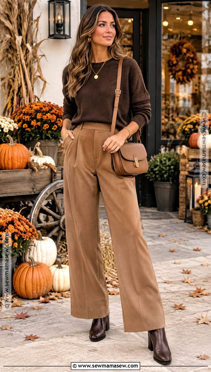Monochrome Brown Fall Festival Outfit - 30 fall festival outfit ideas