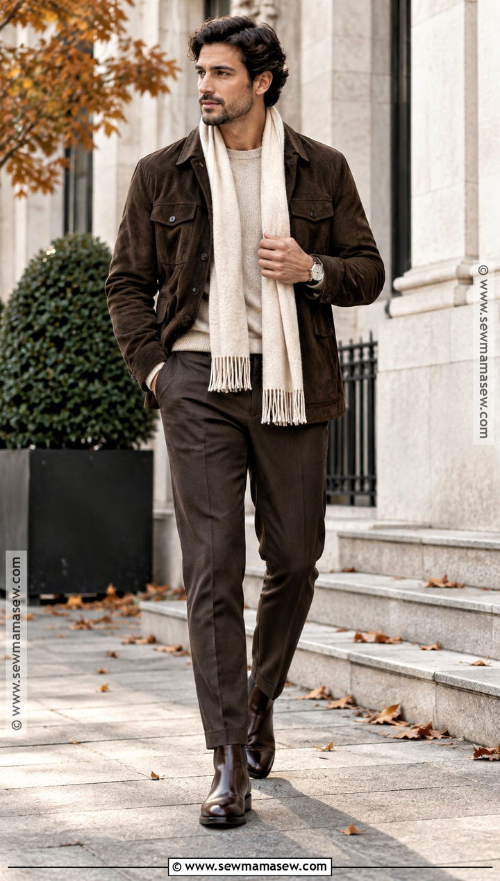 Monochrome Brown Fall Outfit - 20 fall outfit inspo ideas for men
