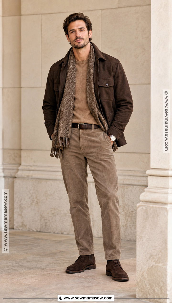 Monochrome Brown Fall Outfit - 20 Fall Outfits for Guys