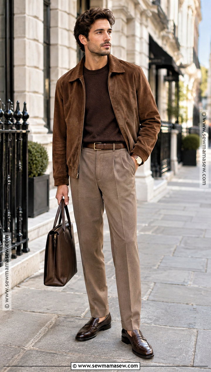 Monochrome Brown Fall Outfit - 20 fall style ideas for men