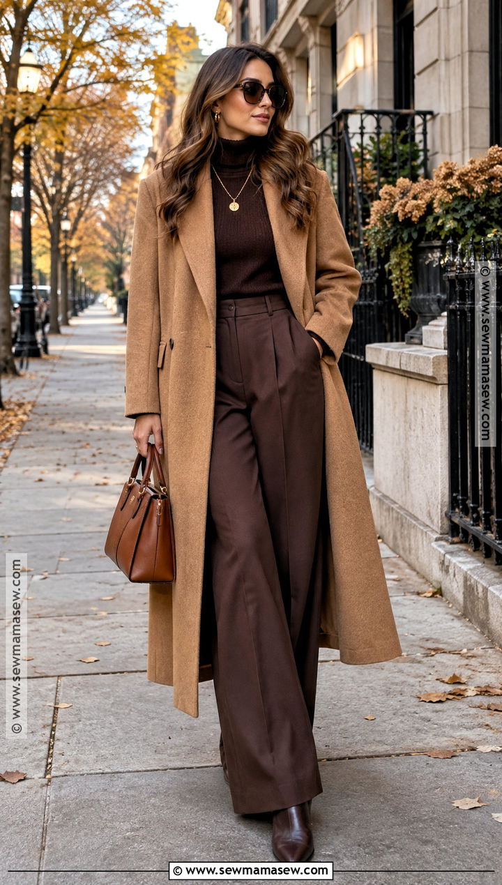 Monochrome Brown Fall Outfit - 25 classy fall outfits