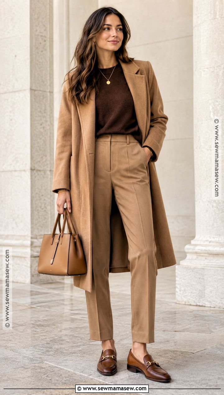 Monochrome Brown Fall Outfit - 25 cute simple fall outfits