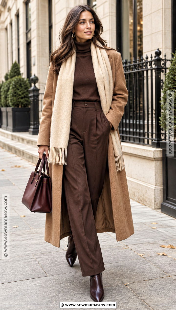Monochrome Brown Fall Outfit - 25 fall autumn outfits
