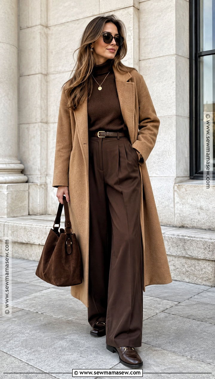 Monochrome Brown Fall Outfit - 25 stylish fall outfits