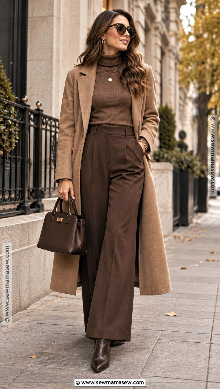 Monochrome Brown Fall Photo Shoot Outfit - 30 fall photo shoot outfits