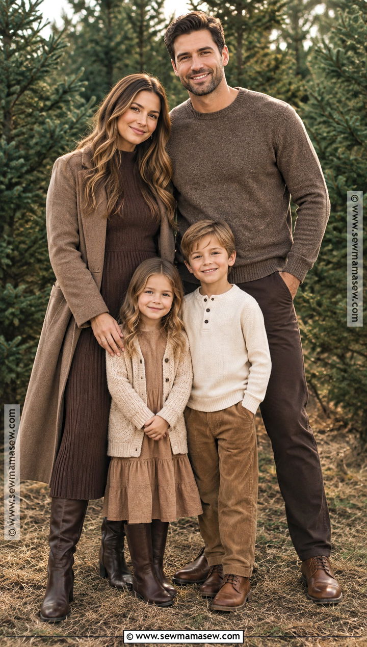 Monochrome Brown Family Fall Picture Outfit - 25 family fall pictures outfits
