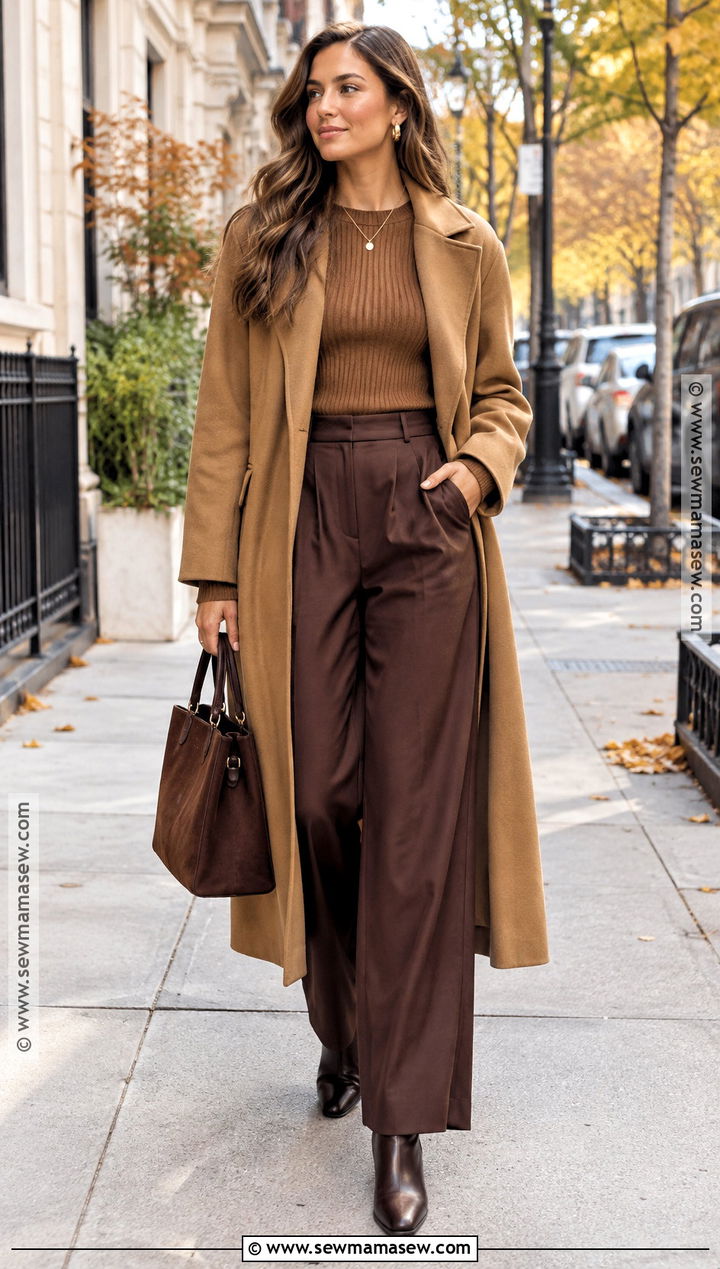 Monochrome Brown Friendsgiving Outfit - 15 outfits for friendsgiving