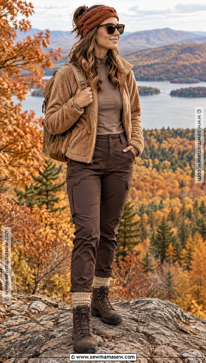 Monochrome Brown Hiking Outfit - 15 cute hiking outfit fall casual ideas