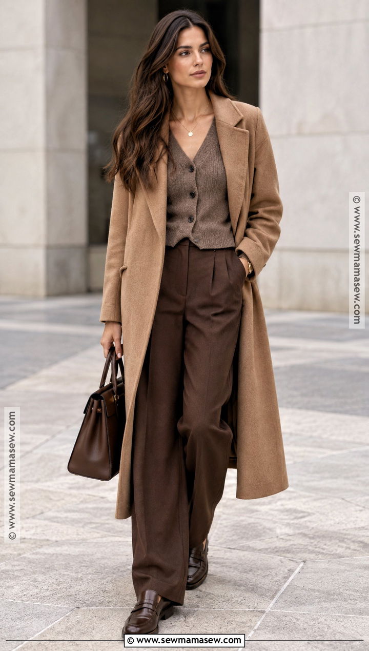Monochrome Brown Knit Fall Outfit - 15 fall women outfits 2026