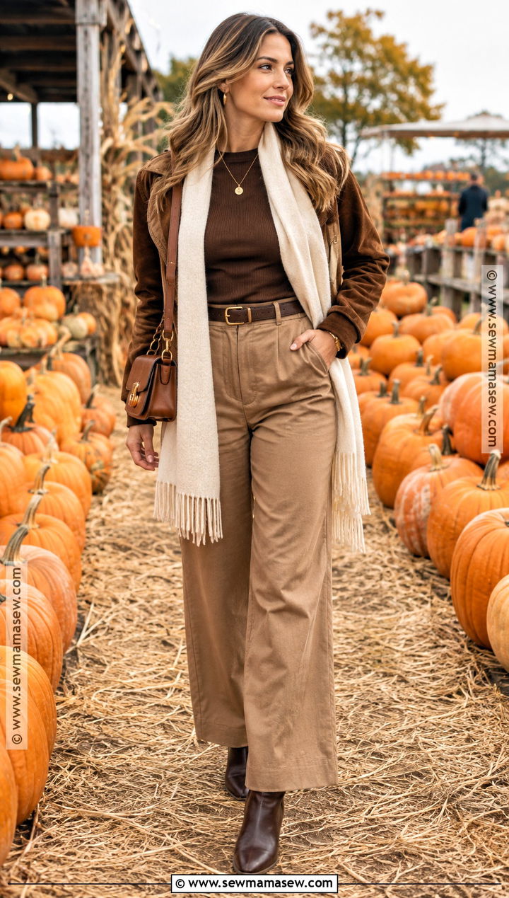 Monochrome Brown Knit Pumpkin Patch Outfit - 20 pumpkin patch date outfit ideas