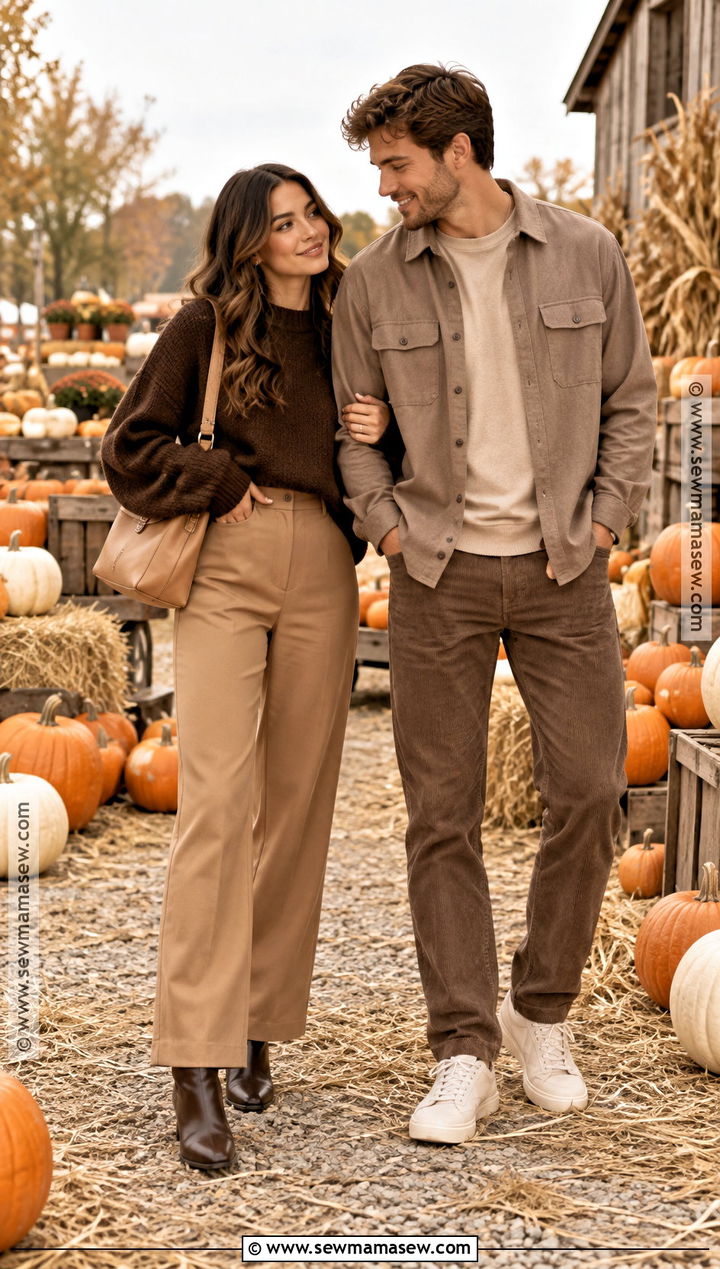 Monochrome Brown Pumpkin Patch Couple Outfit - 25 pumpkin patch outfit ideas for couples