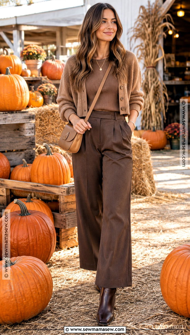 Monochrome Brown Pumpkin Patch Outfit - 25 cute pumpkin patch outfits