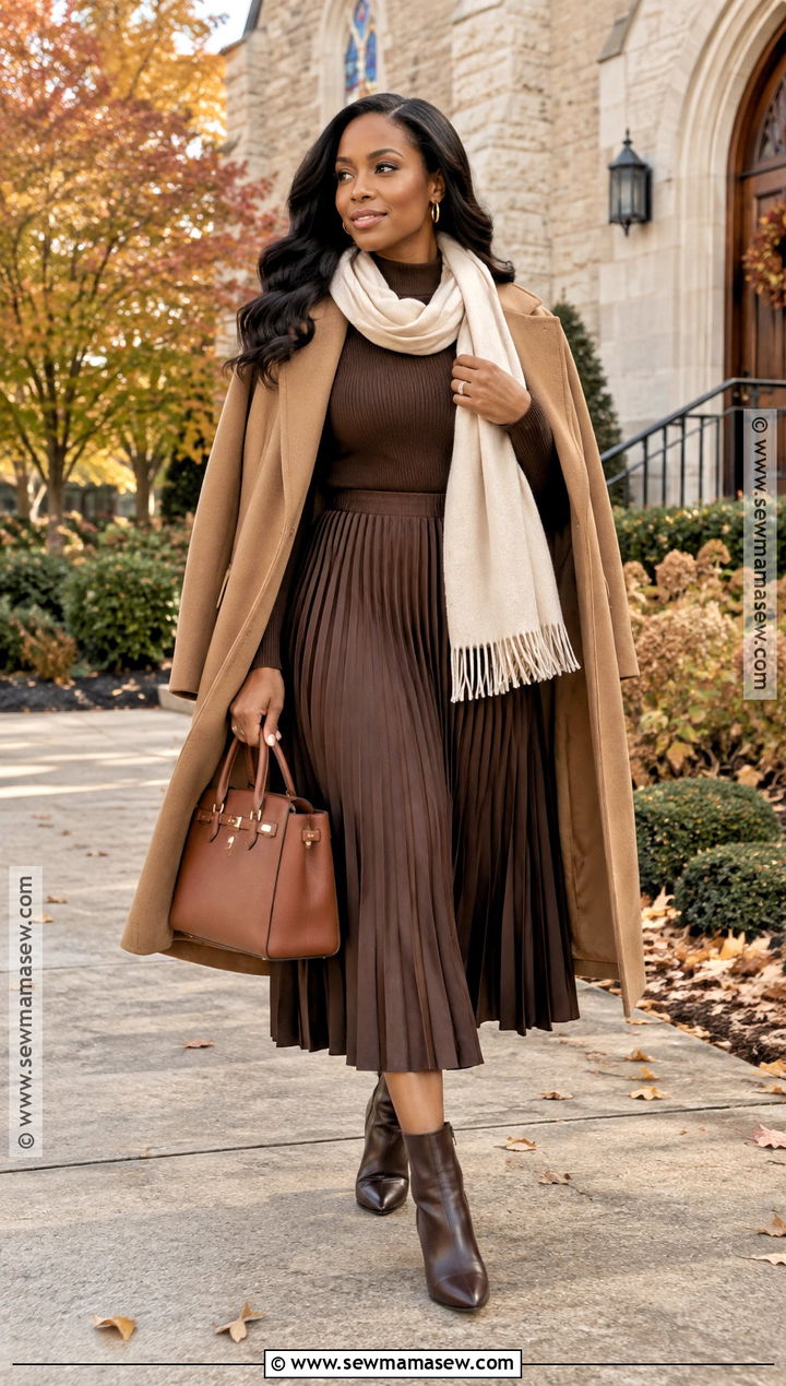 Monochrome Brown Thanksgiving Church Outfit - 20 Thanksgiving Church Outfit Ideas