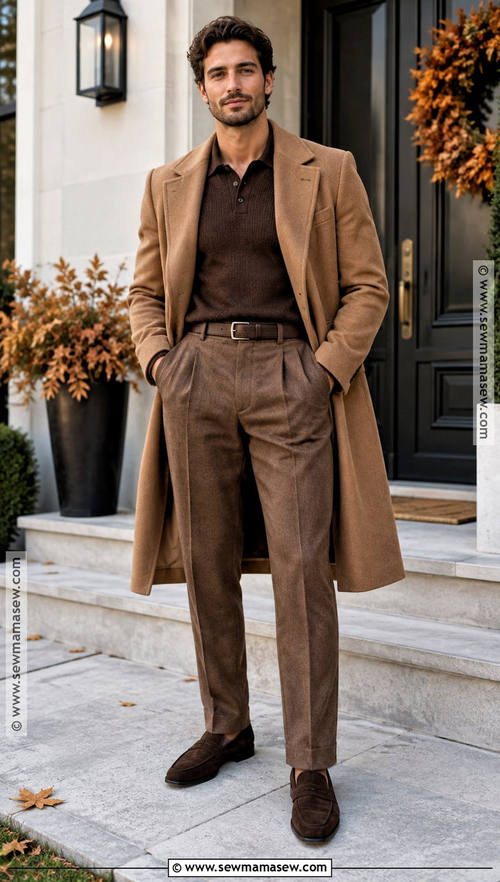 Monochrome Brown Thanksgiving Outfit - 20 Mens Thanksgiving Outfit Ideas