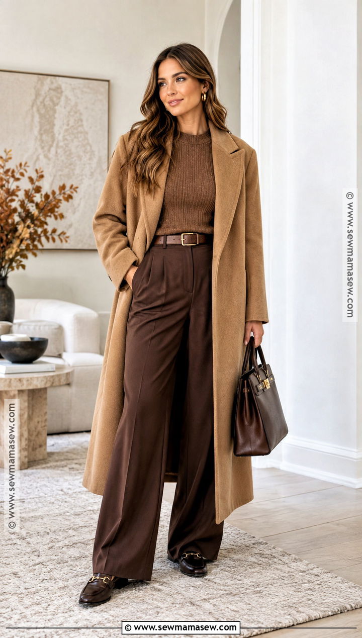Monochrome Brown Thanksgiving Outfit - 20 thanksgiving dinner outfit ideas for women