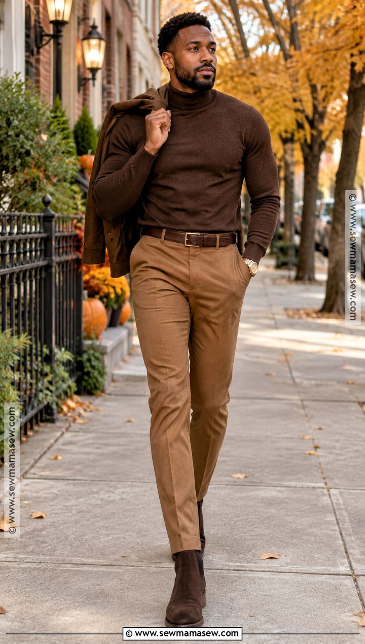 Monochrome Brown Thanksgiving Outfit - 15 black men thanksgiving outfit ideas