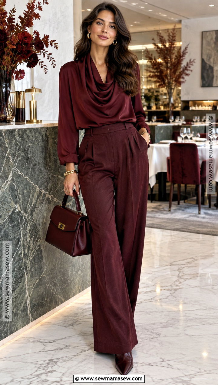 Monochrome Burgundy Birthday Outfit - 15 fall birthday outfit ideas for women