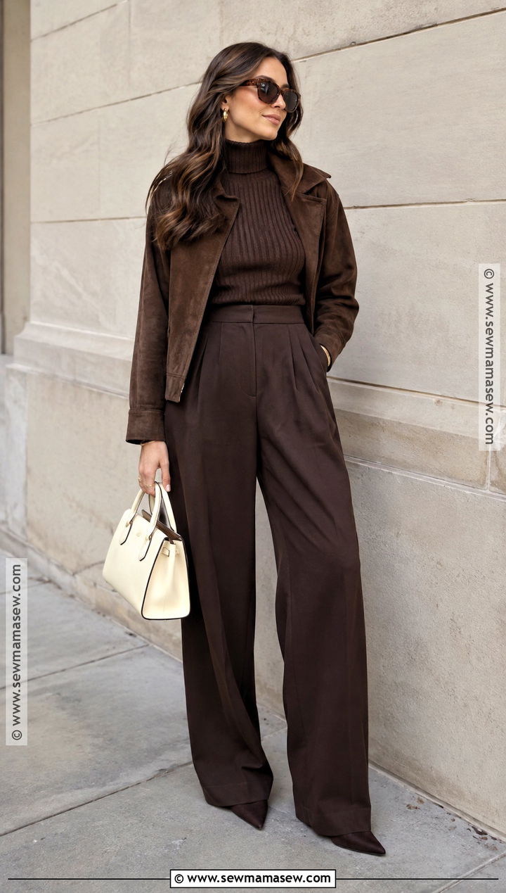Monochrome Chocolate Brown Fall Outfit - 25 trendy fall outfits