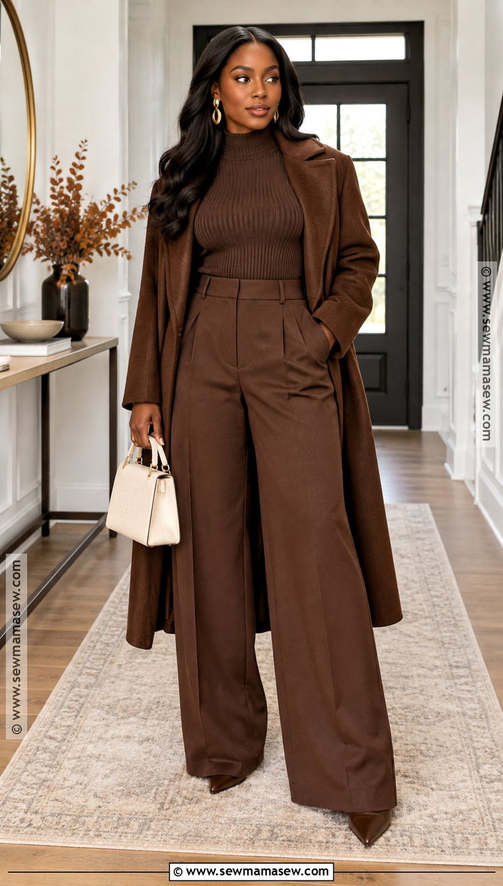 Monochrome Chocolate Brown Thanksgiving Outfit - 20 Black Thanksgiving Outfits