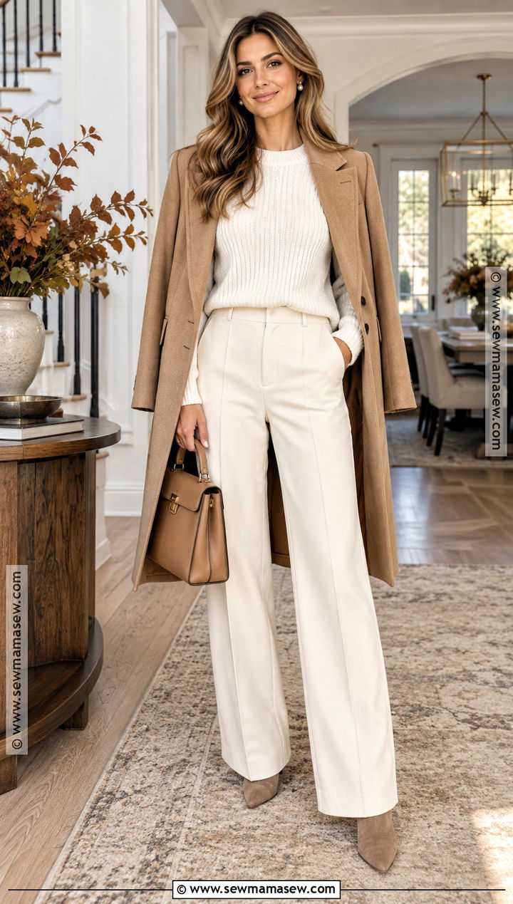 Monochrome Cream Knit Thanksgiving Outfit - 25 cute thanksgiving outfits
