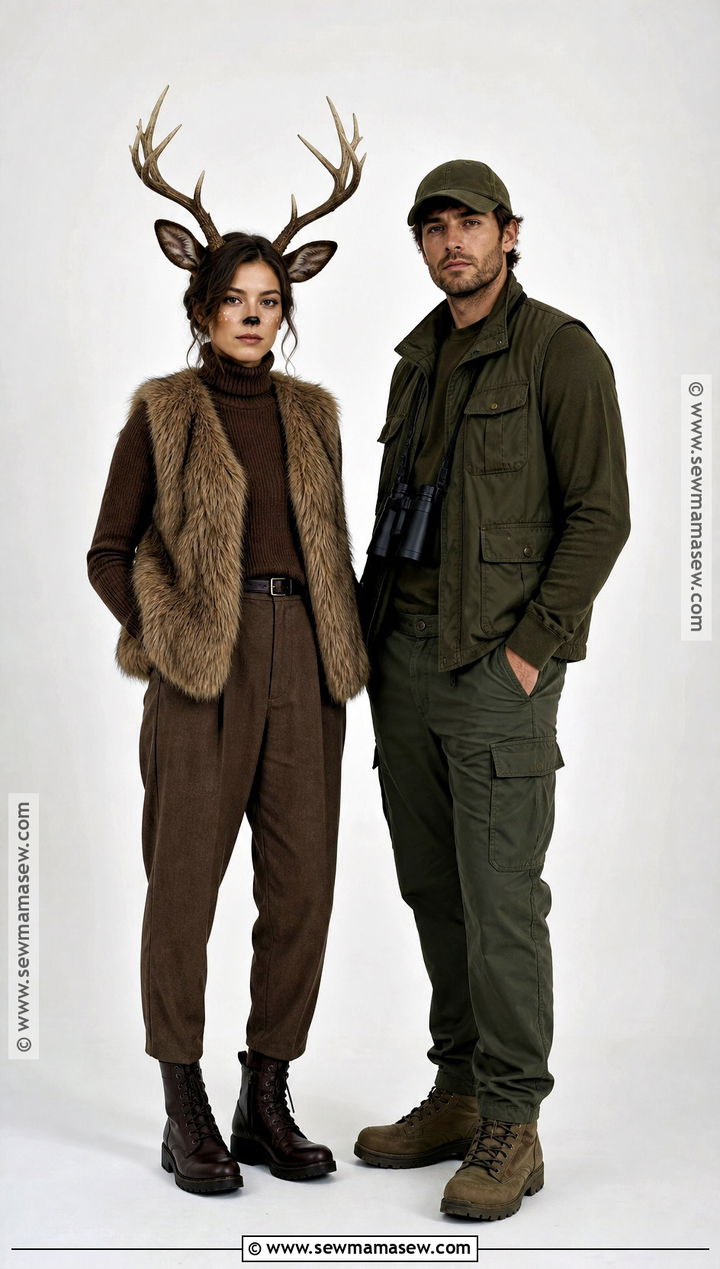 Monochrome Deer And Hunter Costume - 40 deer and hunter costume ideas
