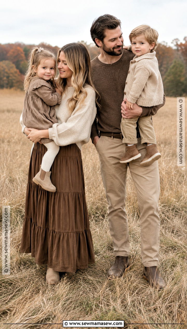 Monochrome Earth Tone Family Outfit - 15 fall family session outfits