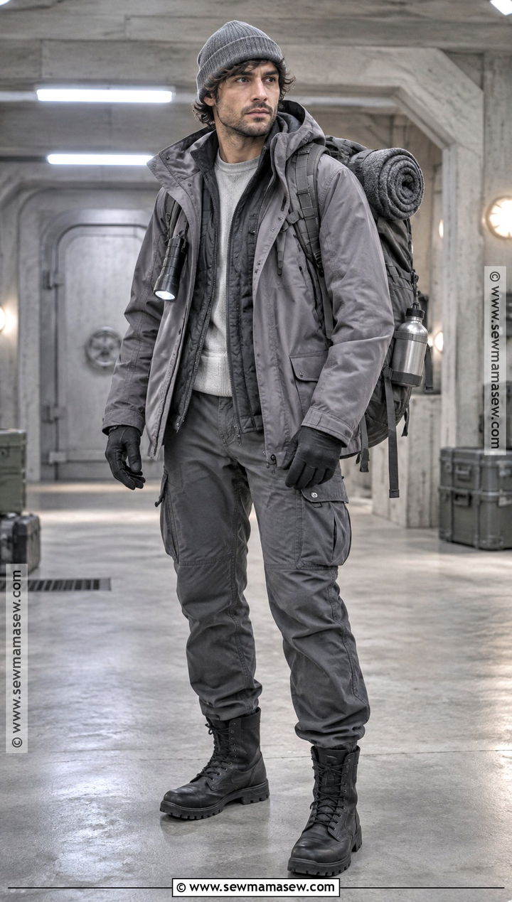 Monochrome Gray Bunker Outfit - 30 Zombie Apocalypse Aesthetic Outfits