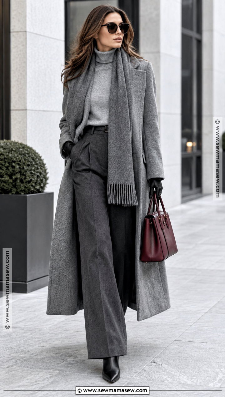 Monochrome Gray Coat and Trousers Outfit - 15 autumn winter street style ideas 2026