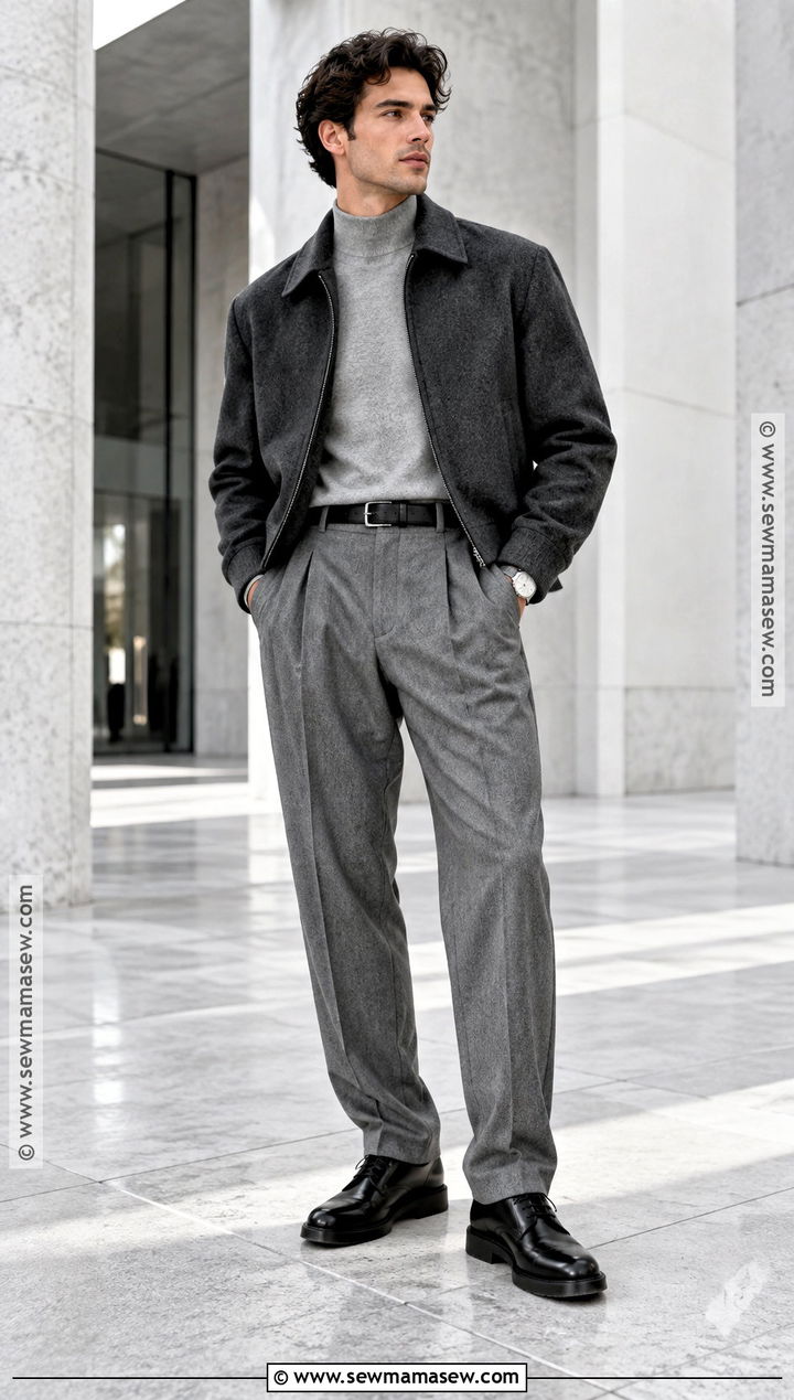 Monochrome Gray Fall Outfit - 15 fall outfits 2026 for men