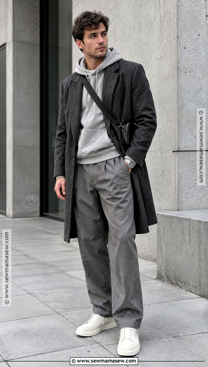 Monochrome Gray Mens Fall Outfit - 25 mens fall outfits