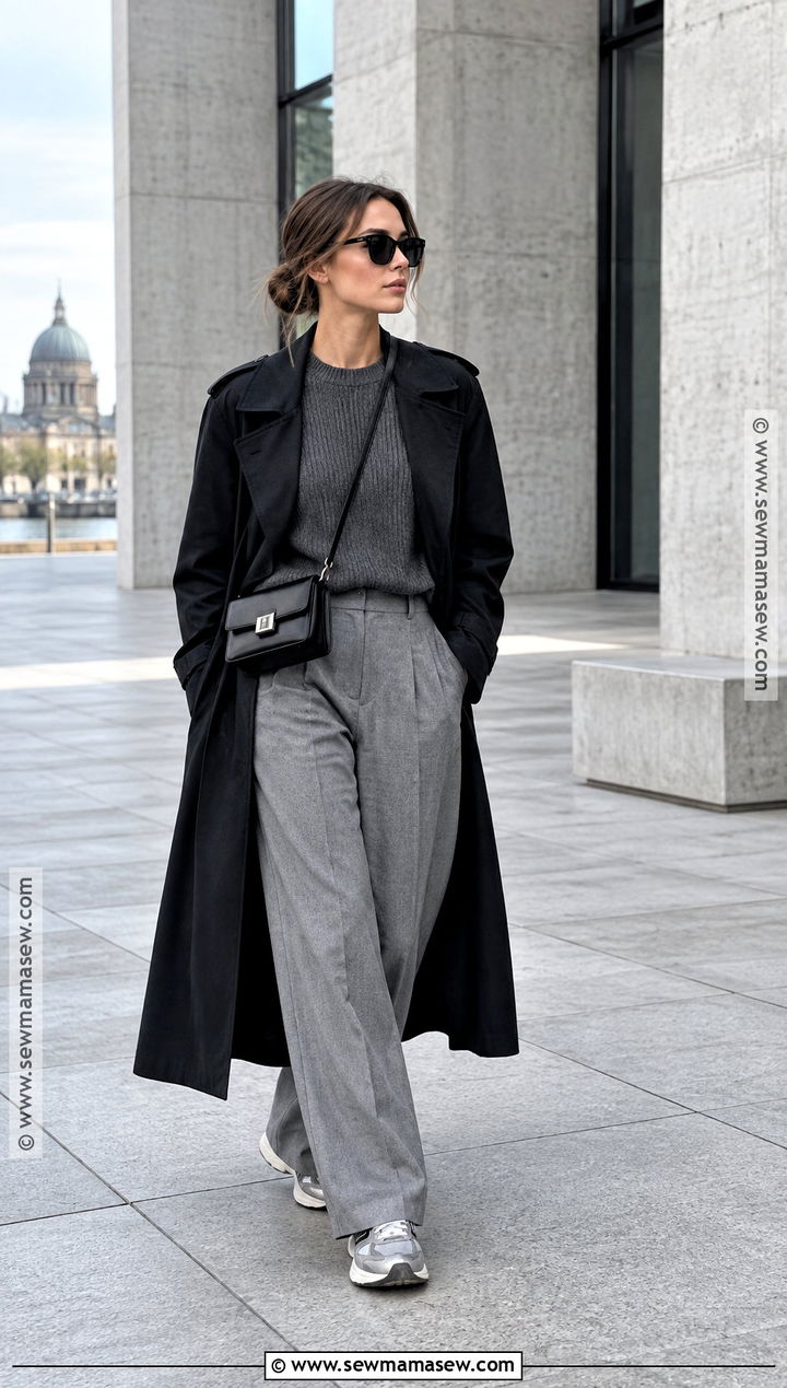 Monochrome Gray Outfit With Sneakers - 15 berlin in september outfit ideas