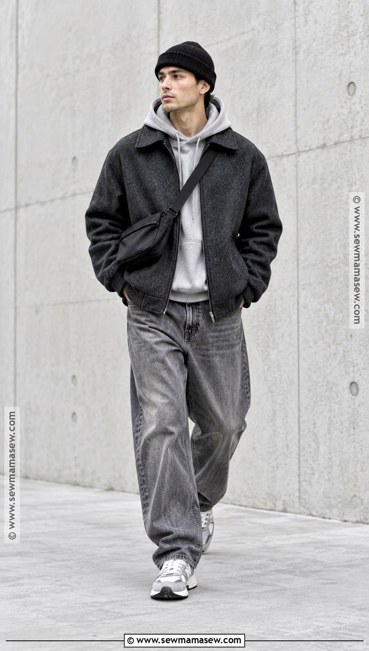 Monochrome Gray Streetwear Outfit - 25 fall drip outfits for men